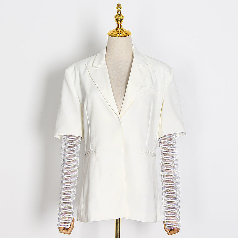 Ladies bright diamond long sleeve suit jacket