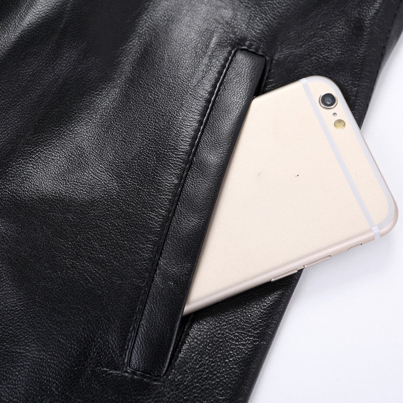 Oversized Long Leather Coat With Large Hem Trench